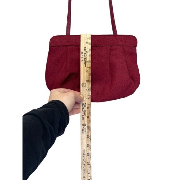 Vintage‎ Margaret Smith Red Wool Clutch Purse handbag - Picture 8 of 13